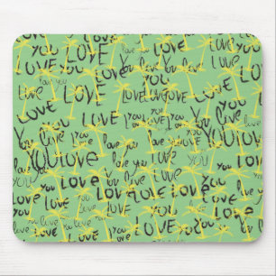 Tapis De Souris Love You Texte Motif Typographie créative