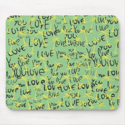 Tapis De Souris Love You Texte Motif Typographie créative (Devant)