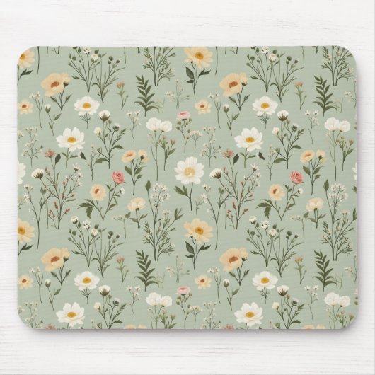 Tapis De Souris Lovely Meadow Flowers on Green (Devant)