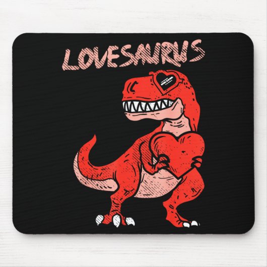 Tapis De Souris Lovesaurus Trex Dinosaur Heart Cute Valentines Day (Devant)