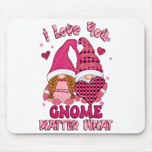 Tapis De Souris Loving You Gnome What Buffalo Plaid Valenti  (Devant)