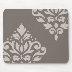 Tapis De Souris Lt de l'art I de damassé de rouleau sur le Taupe