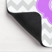 Tapis De Souris Lt Grey What Chevron Lilac Quatrefoil Monogramme (Coin)