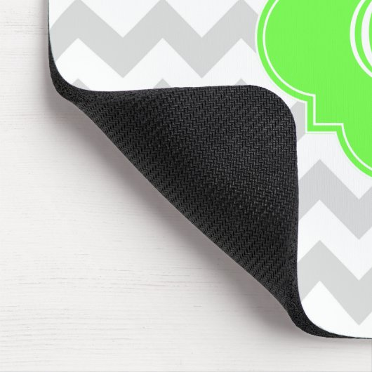 Tapis De Souris Lt Grey What Chevron ZigZag Lime Quatrefoil Monogr (Coin)