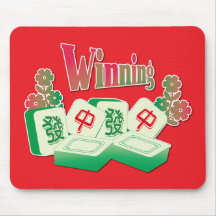 Lucky Mahjong Winning Tiles Green Floral