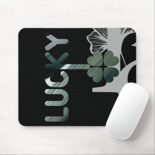 Tapis De Souris LUCKY Mousepad Trend Art Abstrait Noir Vert
