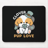 Tapis De Souris Lucky Pup with Clover - St. Patrick's Day Cadeau (Devant)