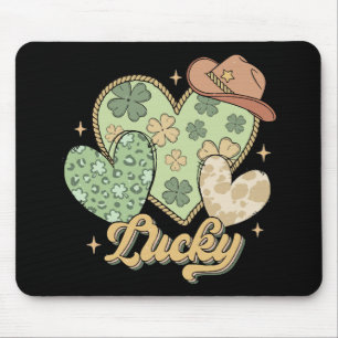 Tapis De Souris Lucky Western Jour de la Saint Patrick Shamrock de