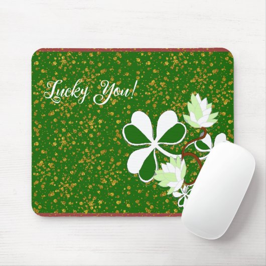 Tapis De Souris Lucky You Green Shamrock Saint Patrick's Day (Avec souris)