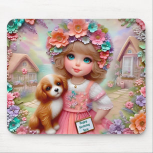 Tapis De Souris LUCY ~ Floral Anniversaire Salutation ~