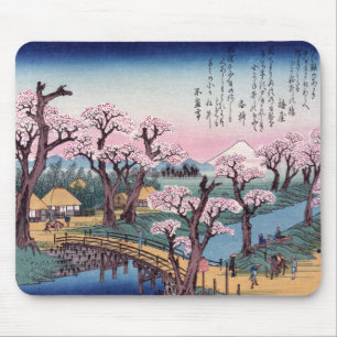 Tapis De Souris Lueur de soirée au pont de Koganei, Ando Hiroshige
