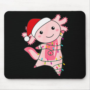 Tapis De Souris Lumière de Fée de Noël Axolotl de Noël Axolotl