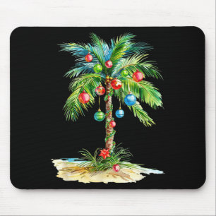 Tapis De Souris Lumière de palmier de Noël Hawaïen Trocal Xmas Hom
