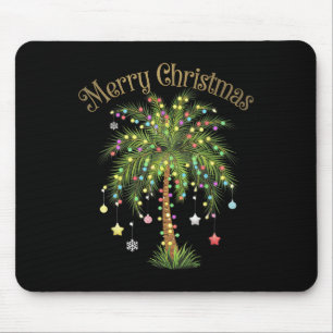 Tapis De Souris Lumière de palmier de Noël joyeux Hawaïen Trocal C