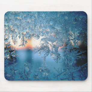 Tapis De Souris Lumière d'hiver à travers un verre à cristaux de g