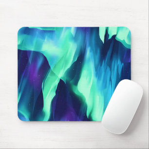 Tapis De Souris Lumière du Nord Bleu Vert Pourpre
