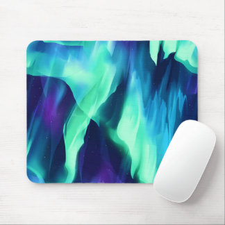 Tapis De Souris Lumière du Nord Bleu Vert Pourpre