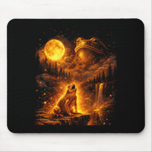 Tapis De Souris Lumière lunaire vintage animal drôle grenouille hu