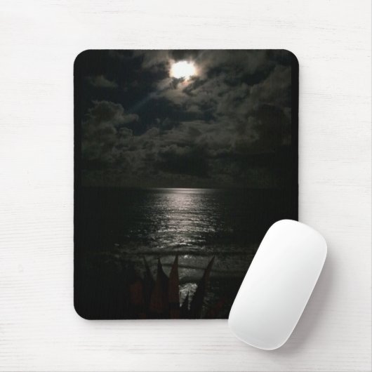 Tapis De Souris Lumière Lune Chatoyante Reflétant Sur L'Océan (Avec souris)