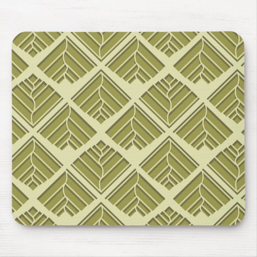 Tapis De Souris Lumière Motif carré feuille or Lime (Devant)