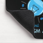 Tapis De Souris Lumière sur Sensibilisation sur l'autisme bleue Pu (Coin)