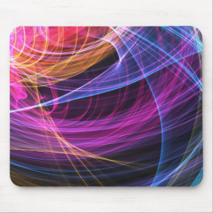 Tapis De Souris Lumière vortex arc-en-ciel abstrait