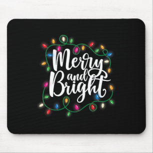 Tapis De Souris Lumières de Noël amusantes, joyeuses et lumineuses