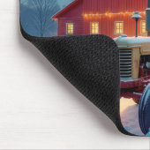 Tapis De Souris Lumières de Noël dans une grange rouge (Coin)