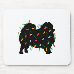 Tapis De Souris Lumières de Noël Pomeranian Cadeau Mignon Pour Amo