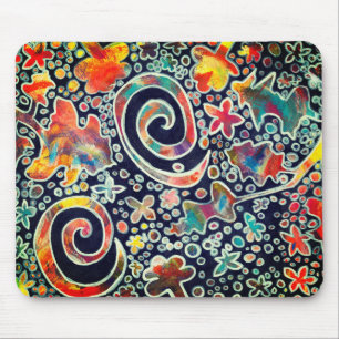 Tapis De Souris Lumières de nuit reflet original oeuvre Abstraite