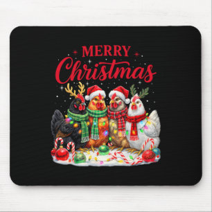 Tapis De Souris Lumières de poulet de Noël Santa Xmas Animal de fe