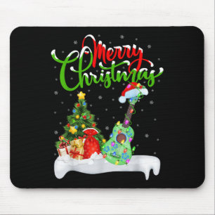 Tapis De Souris Lumières de sapin de Noël Chapeau de Père Noël Uku