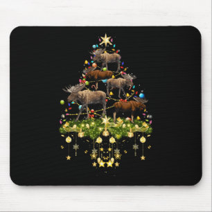 Tapis De Souris Lumières de sapin de Noël de l'orignal Fête de l'o