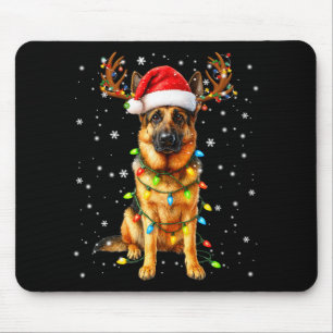 Tapis De Souris Lumières de sapin de Noël Shepherd allemand Pyjama