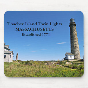 Tapis De Souris Lumières jumelles de l'île Thacher, Massachusetts 
