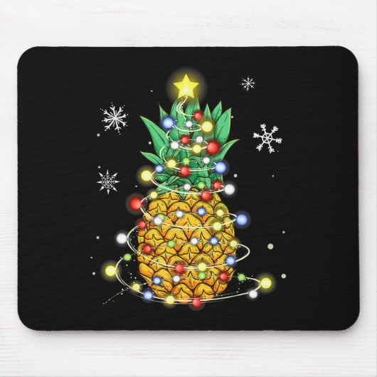 Tapis De Souris Lumières Noël ananas (Devant)