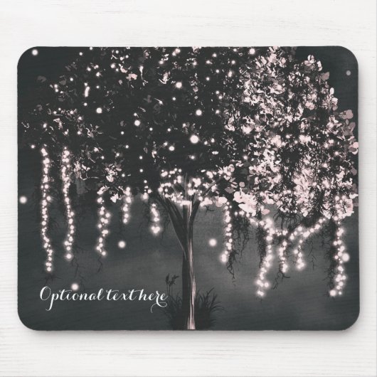 Tapis De Souris Lumières Rustique Night Mossy Tree Élégante (Devant)
