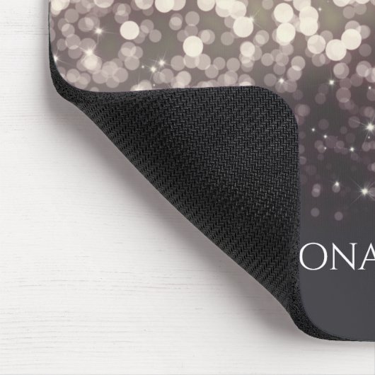 Tapis De Souris Lumières scintillantes Romantique Gris Moderne (Coin)