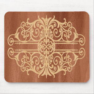 Tapis De Souris Luminaire victorienne en bois incrusté en noir