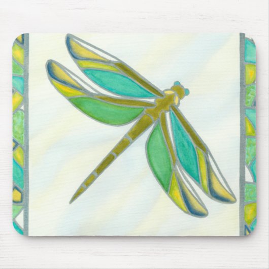 Tapis De Souris Lumineuse libellule Pastel par Vanna Lam (Devant)