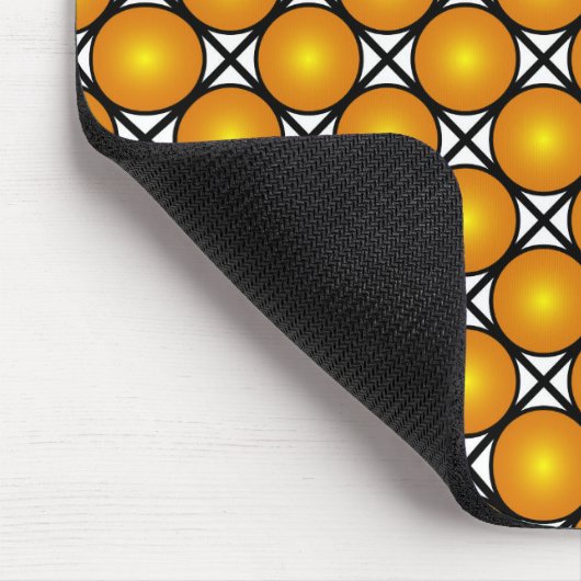 Tapis De Souris Luminous Golden Dots Black White Lattice Pattern (Coin)