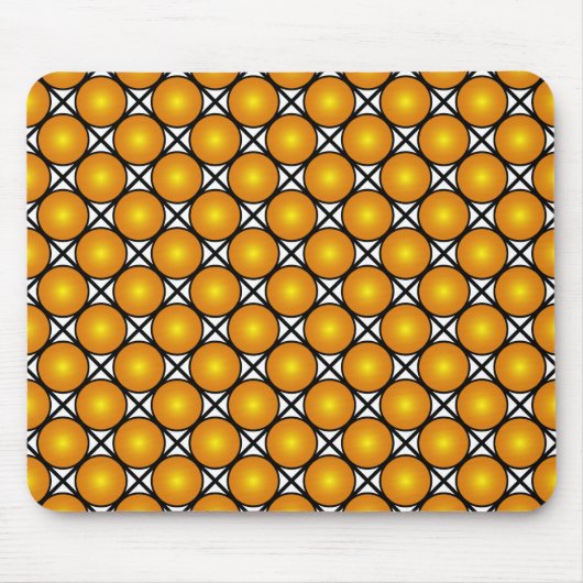 Tapis De Souris Luminous Golden Dots Black White Lattice Pattern (Devant)