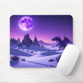 Tapis De Souris Lunar Wyrm – Purple Dragon Under the Moon Mousepad (Avec souris)