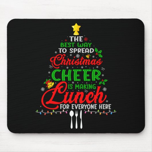 Tapis De Souris Lunch Lady Christmas Xmas School Cafeteria Lunch L (Devant)