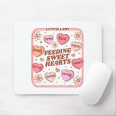 Tapis De Souris Lunch Lady Valentines Day Retro Cute Cafeteria Swe (Avec souris)