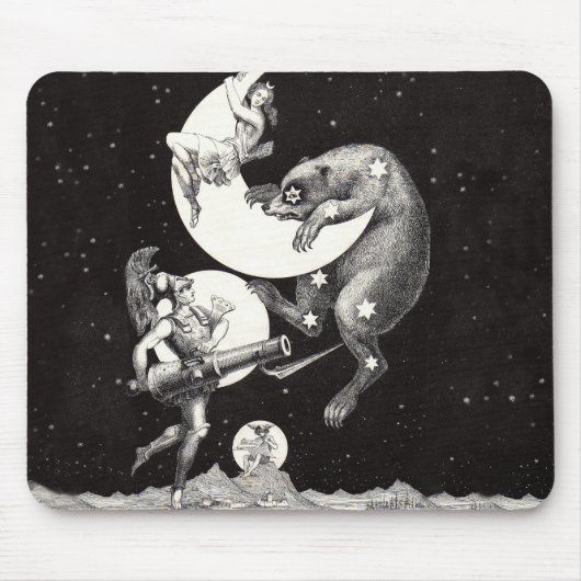 Tapis De Souris Lune céleste ciel Univers Dieu Nuit Illustration (Devant)