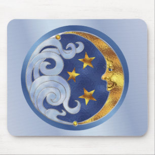 Tapis De Souris Lune céleste et étoiles