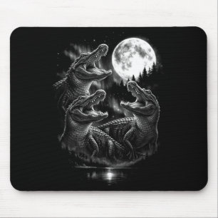Tapis De Souris Lune de l'alligator hurlant style rétro vintage dr
