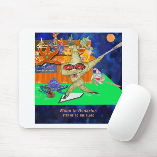 Tapis De Souris Lune de Verseau (Avec souris)