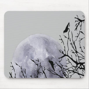 Tapis De Souris Lune et oiseaux